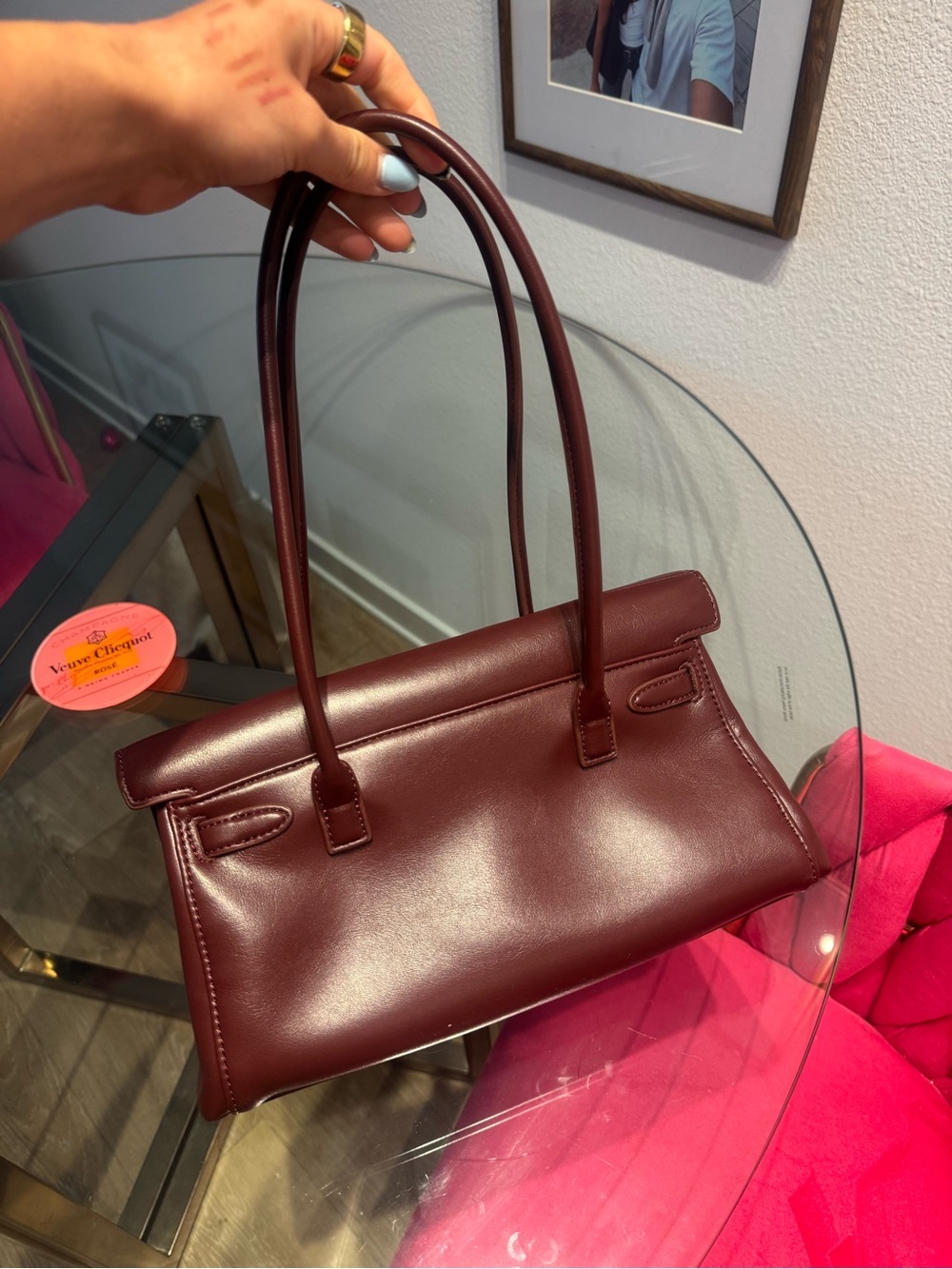 JW PEI NEW Burgundy Structured Shoulder Bag with Gold Hardware - Picture 3 of 9
